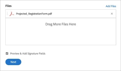 a screenshot of a drag and drop field for files