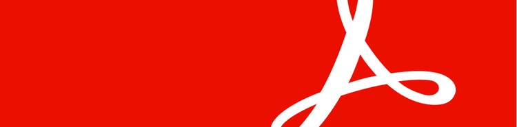 Red background with white Acrobat logo