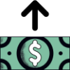 An icon of a dollar sign is shown with an arrow pointing upwards above it.