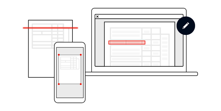 Device mockup displaying PDF creation.