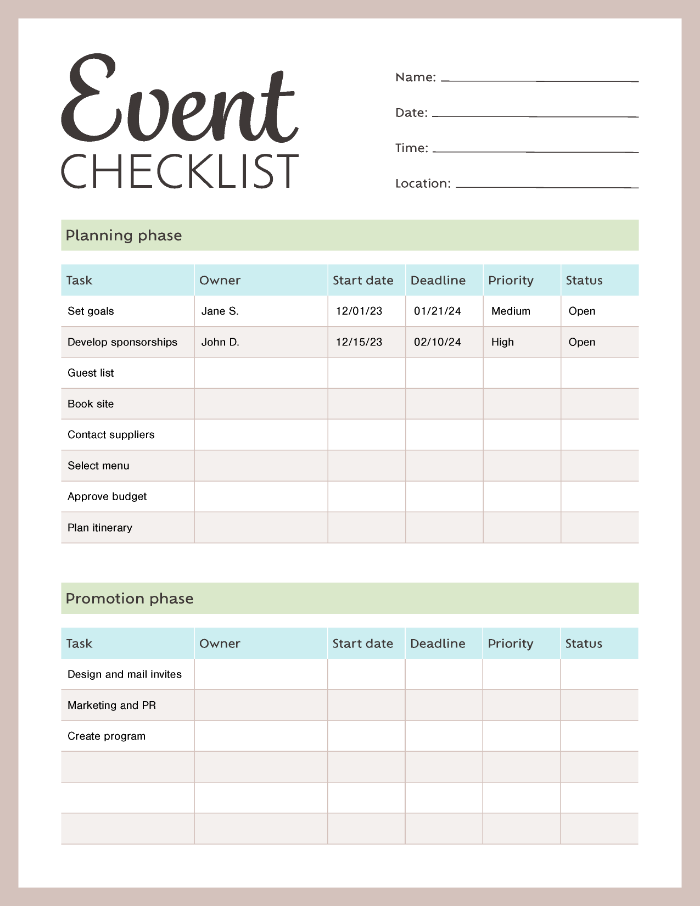 The Ultimate Event Planning Checklist And Templates | Adobe Acrobat