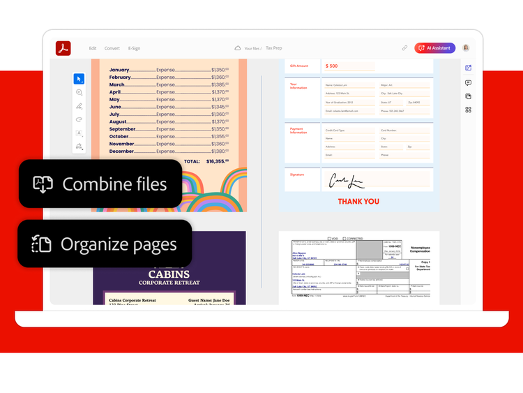 Four separate documents are combined into one PDF to help you organize.