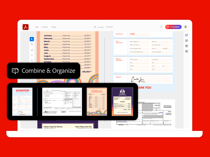 Four separate documents are combined into one PDF to help you organize.