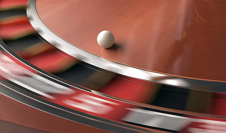 Spinning roulette wheel with motion blur