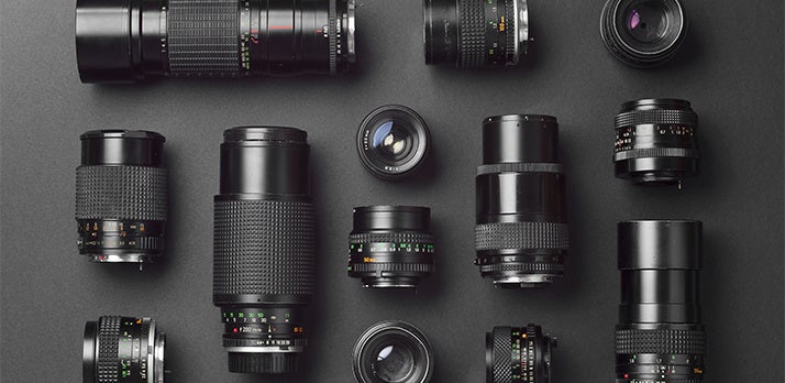 An assortment of camera lenses that can be used to control the focal length of a photo