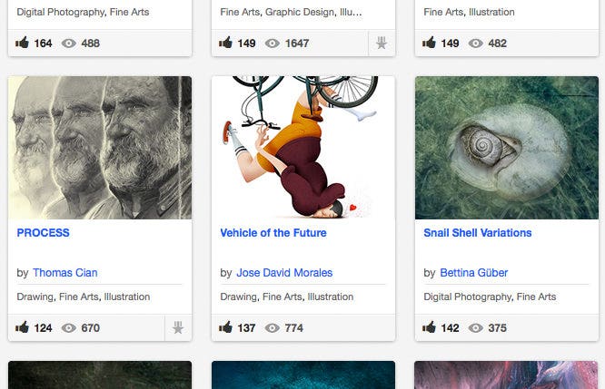 Screenshot von Behance-Profilen