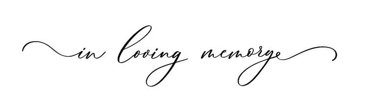 Elegant script wording "In loving memory".