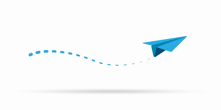 Illustration of a paper plane flying.