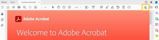 Screenshot of the share icon in Acrobat.