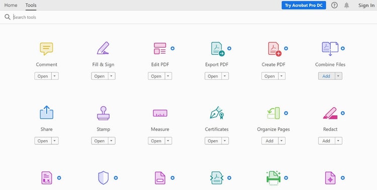 A selection of icons with names below them are displayed on a PDF page. Click on Add Files to upload documents from your Mac or drag and drop files into the window.