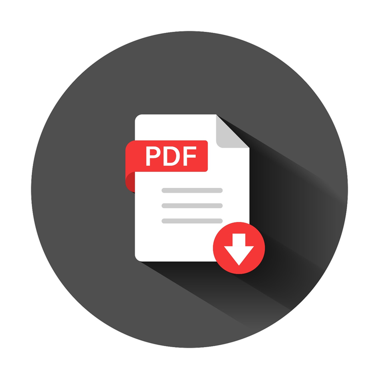 Illustration of a PDF icon depicting a downloadable document.