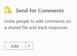 Screenshot of Send for Comments tool in Adobe Acrobat.