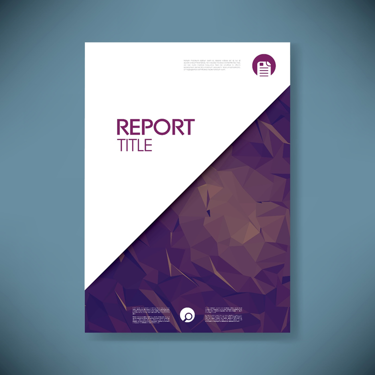 Illustration of a business report template title page.