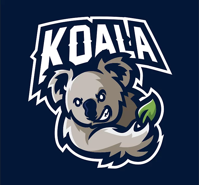 A mascot logo design using a koala