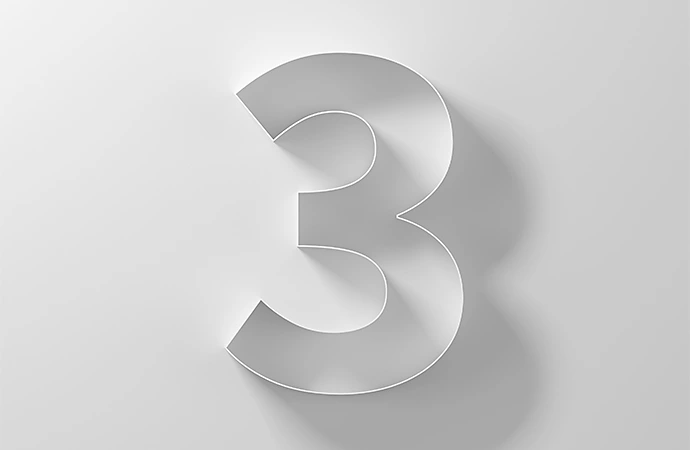 Logo 3D du chiffre 3.