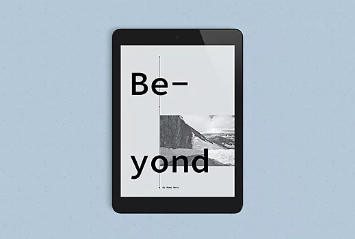 Design d’ebook noir, blanc et neutre créé avec InDesign