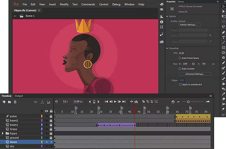 Ajout d’images clés dans Adobe Animate