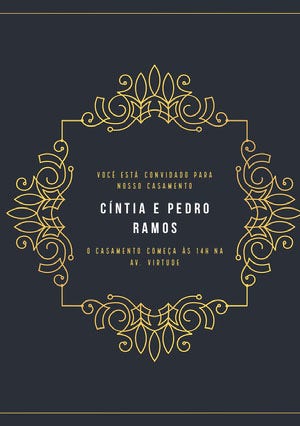 Convite de casamento - casal de pombos com alianças - Edite grátis com  nosso editor online