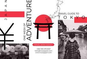 White and Red Tokyo Brochure Infographic Examples