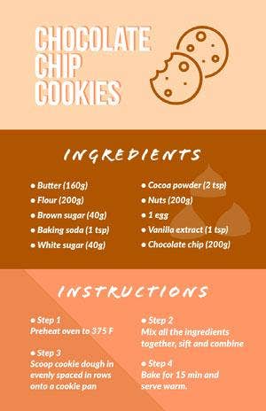 Brown Chocolate Chip Cookies Recipe Infographic Infographic Examples