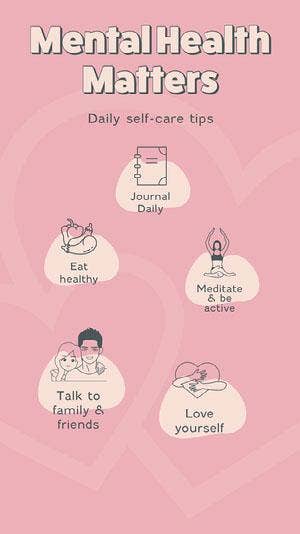 pink hearts mental health matters instagram story Infographic Examples