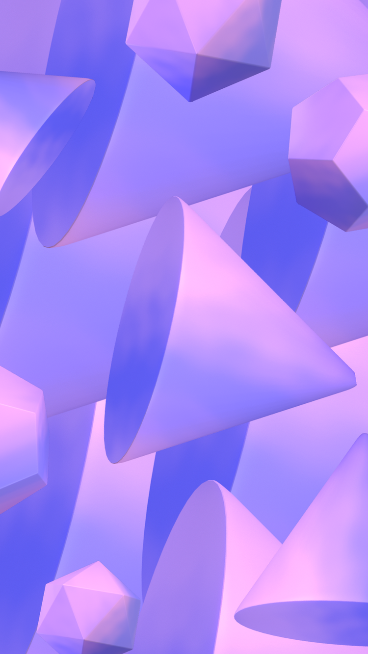 A group of purple and white objects Description automatically generated