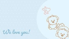 Cyan Illustrated Cute Dog Zoom Background