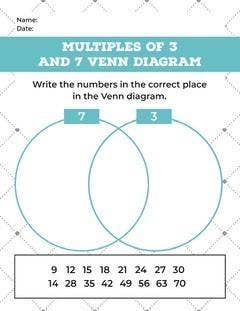 A diagram of multiples of three and seven Description automatically generated