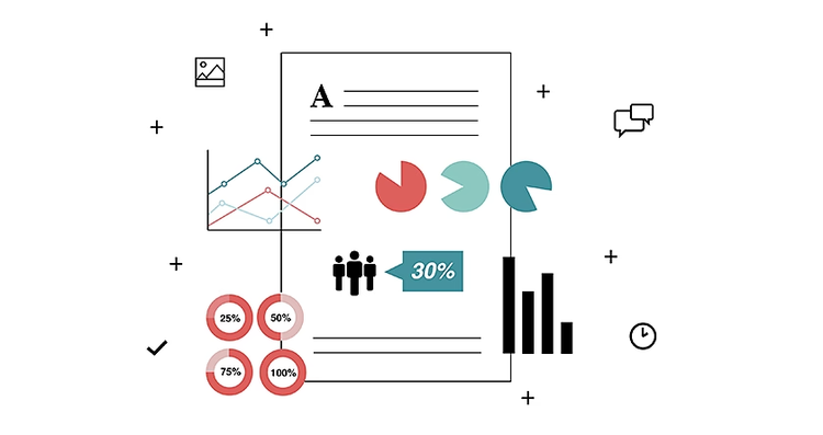 A blowup diagram of components of an annual report