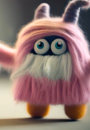 AI generated image of a little pink monster created with Generate Video preview