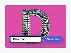 The effect of a disco ball added to the letter D.