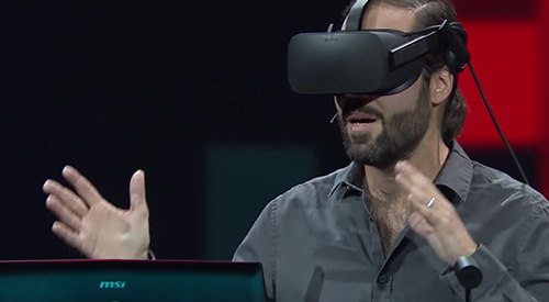 https://main--cc--adobecom.hlx.page/cc-shared/fragments/modals/videos/creativecloud/vr-sidewinder#side | man wearing a vr headset | :play: