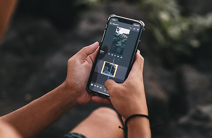 Videobearbeitung auf einem Smartphone