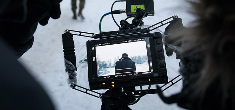 Moniteur d'une caméra utilisé dans une production vidéo