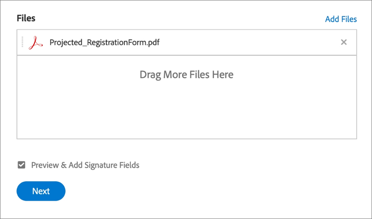 Seleziona il file o i file che desideri utilizzare per il modulo web.