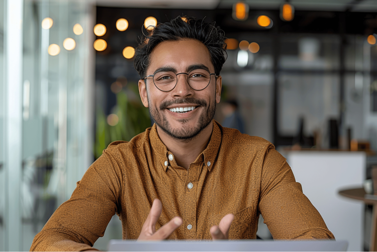 foto de un hombre con gafas sonriendo a la cámara