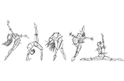 Simple drawing of figures dancing.