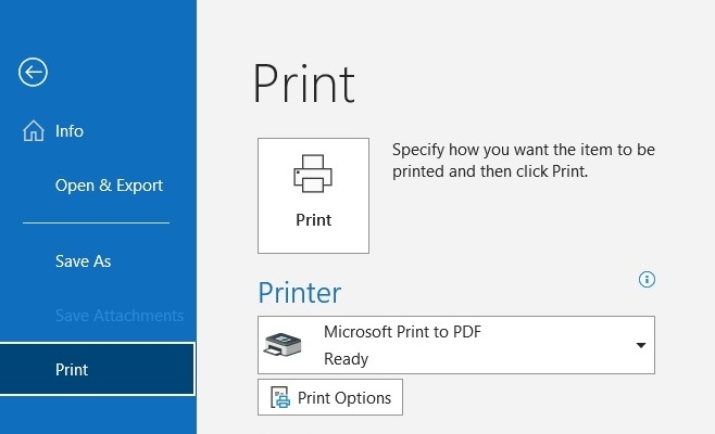 How to Print Email from Outlook or Outlook.com