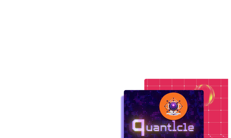 Digitized black background with the word ‘quanticle’ and a scientific logo.