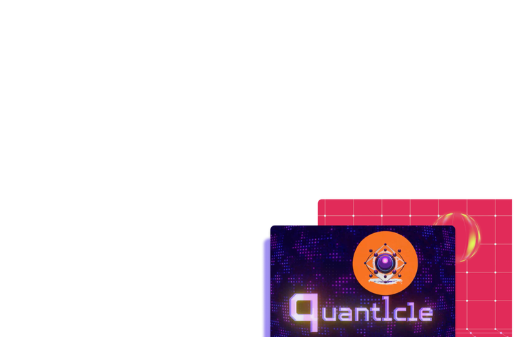 Digitized black background with the word ‘quanticle’ and a scientific logo.