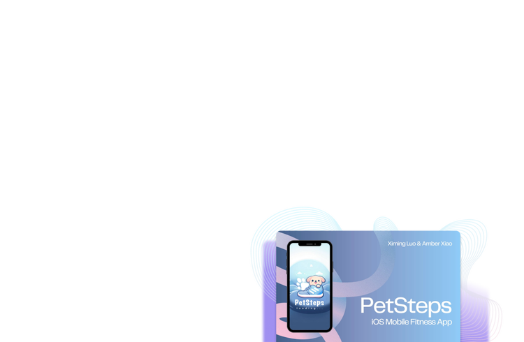 A phone that shows the mobile Fitness App ‘PetSteps’.