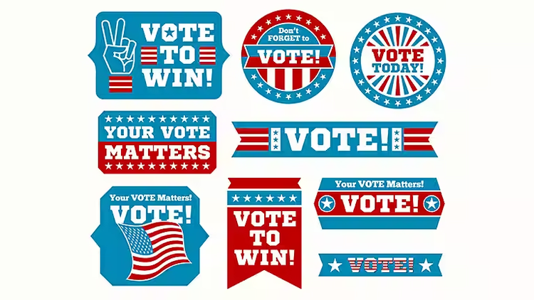 Collage of various voting promotional materials