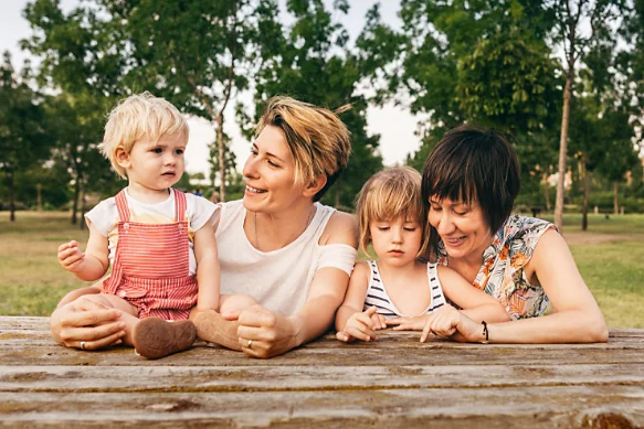 A family photo, after editing. The colors of the image have been adjusted.