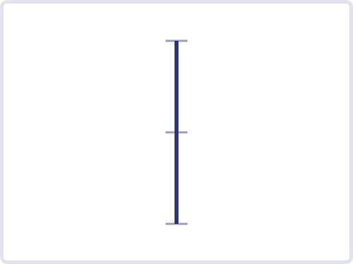 The line is now bisected with a horizontal line in the middle and two others on the top and bottom