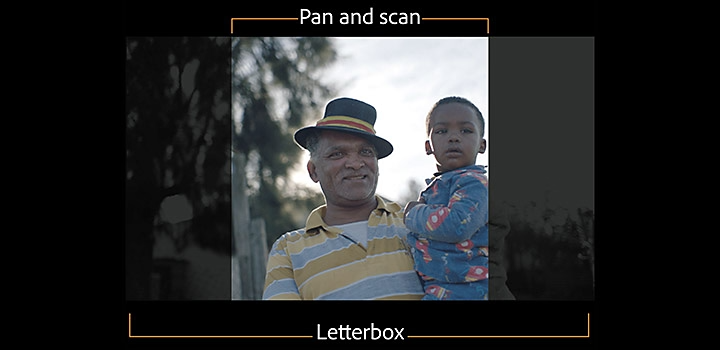 Picture highlights the pan and scan method for film editing.