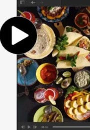 A spread of food on a table