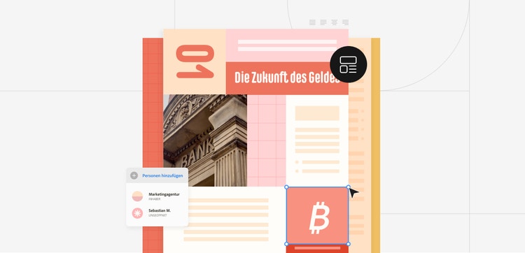 Illustration eines Textdokuments mit den Adobe Acrobat Onlinetools