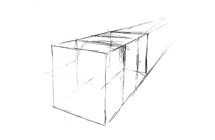 Skizze eines 3D-Rechtecks