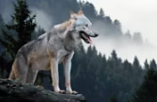 https://www.adobe.com/creativecloud/illustration/discover/how-to-draw-wolf.html | Wilder Wolf auf Felsen mit Wald im Hintergrund