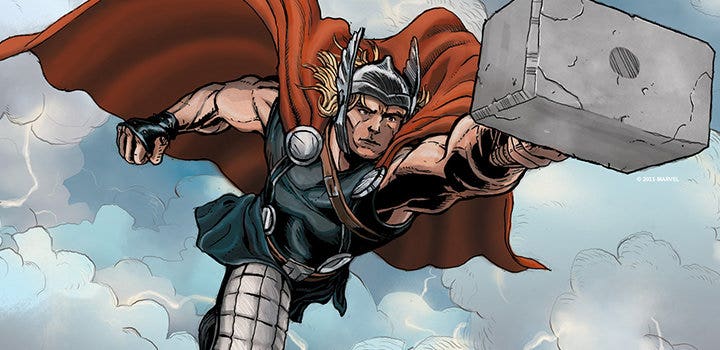 Übung zur Ausgestaltung einer Skizze zu einem Comic, z. B. über Thor